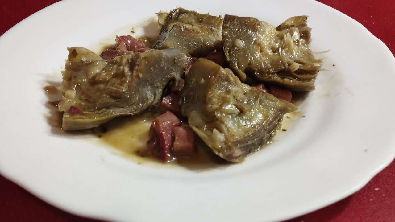 Alcachofas en salsa con jamón 😋😋