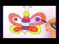Schmetterling malen für Kinder, zeichnen lernen, wie malt man einen Schmetterling, Butterfly