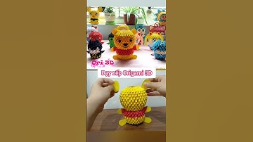 Pooh bear 3D Origami - Cùng xếp gấu Pooh #modular #origami #3dorigami
