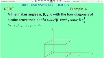 A line makes angles alpha beta gamma delta with four diagonals of cube prove that cos^2α+cos^2β=4\3