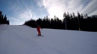 Спуск на горных лыжах Банско 2016
