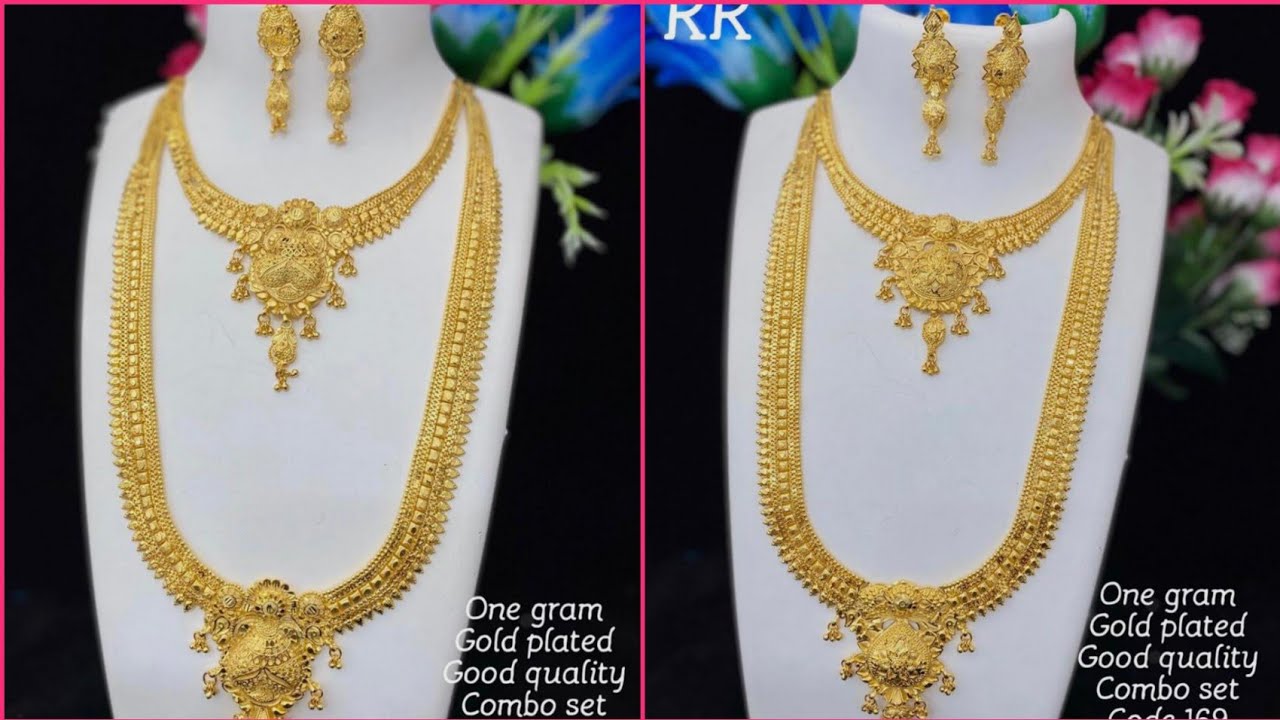 1 gram gold plated long haram designs 