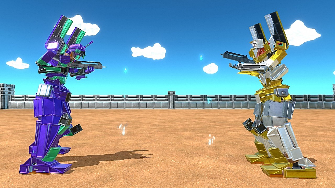 EVA Unit 00 VS Workshop Units - Age of Warbots Gameplay