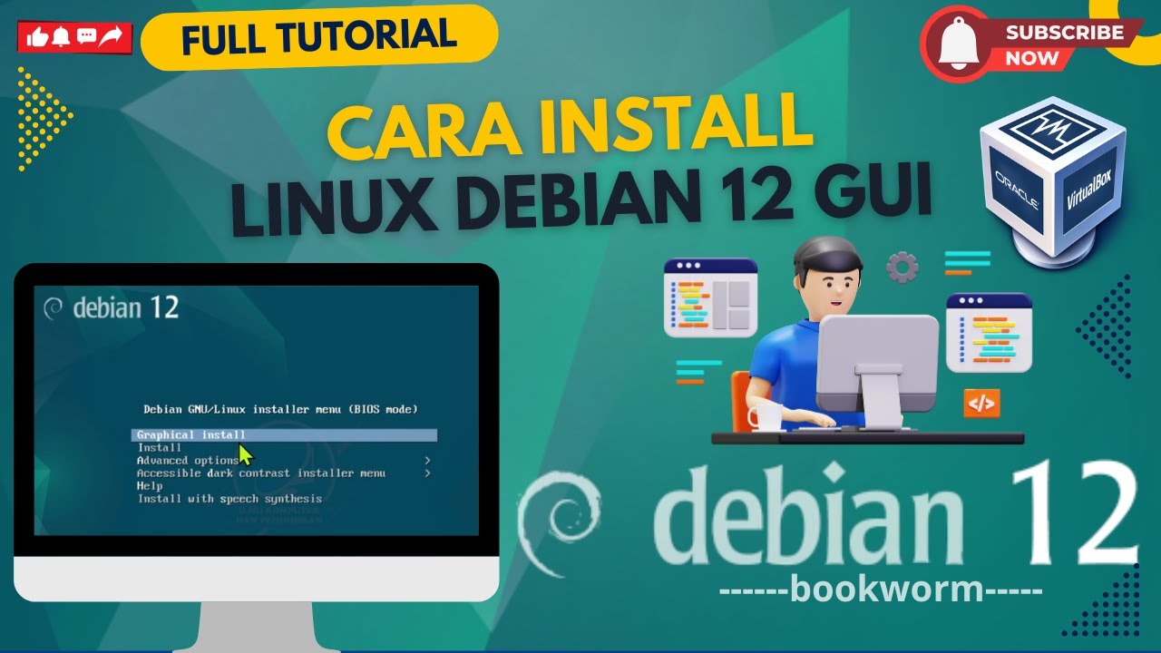 Cara Menginstal Debian 12 Bookworm GUI di Virtualbox - YouTube