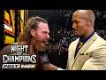 Sami Zayn celebrates winning the Undisputed WWE Title: Night of Champions 2026 highlights