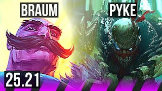BRAUM & Vayne vs PYKE & Tristana (SUP) | EUW Master | 25.21