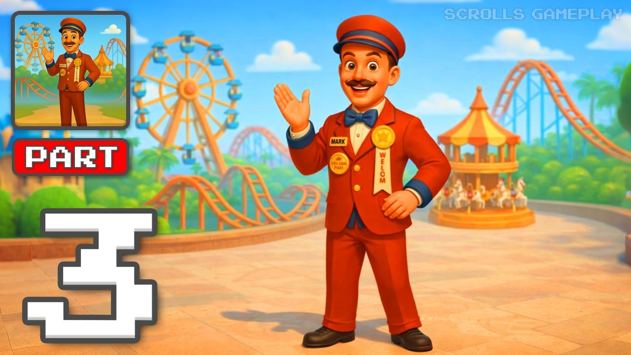 Theme Park Manager - Gameplay Walkthrough Part 3 - Design Rides Draw Crowds (iOS, Android)