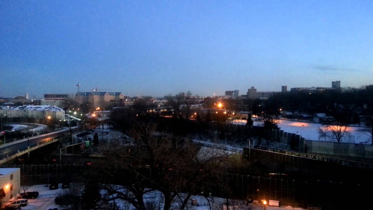 Time lapse Minneapolis east bank, start of the day YouTube