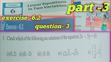9th class maths, chapter -6, linear equations in two variables, exercise -6.2 question number -3.