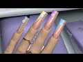 Slanted French Daisy Acrylic Nails | Kiarasky Unboxing