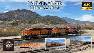 A Three‑Mile BNSF Monster Roars Down Sullivan’s Curve! 4K HDR!