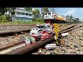 Drama Mencari & Merakit Mainan Kereta Api CC203,CC201,KRL,Palang Pintu,Gerbong Saat Kereta Lewat