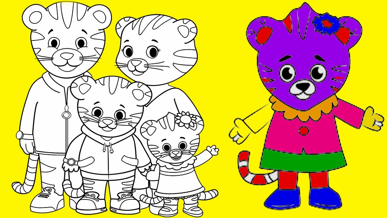 Daniel Tiger Baby Margaret Coloring Family & Friends | Fun Color