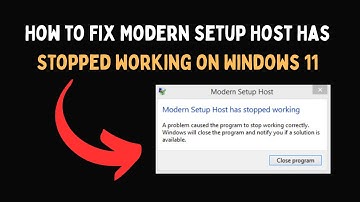 How to Fix Modern Setup Host Has Stopped Working on Windows 11
