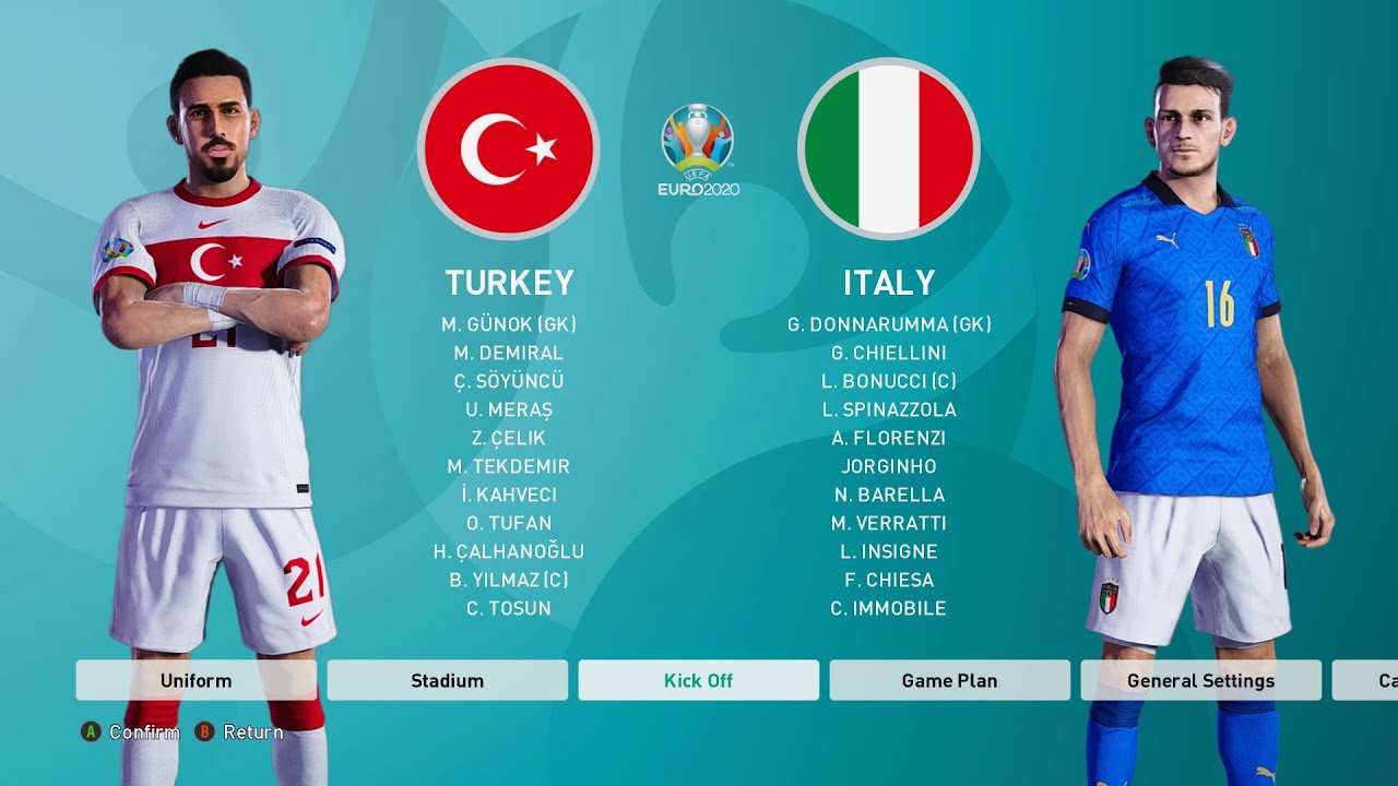 PES 2021 Turkey vs Italy Euro 2020