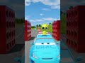 Pixar Cars Severely Damaged by Double Red Spike Bollards in BeamNG.drive