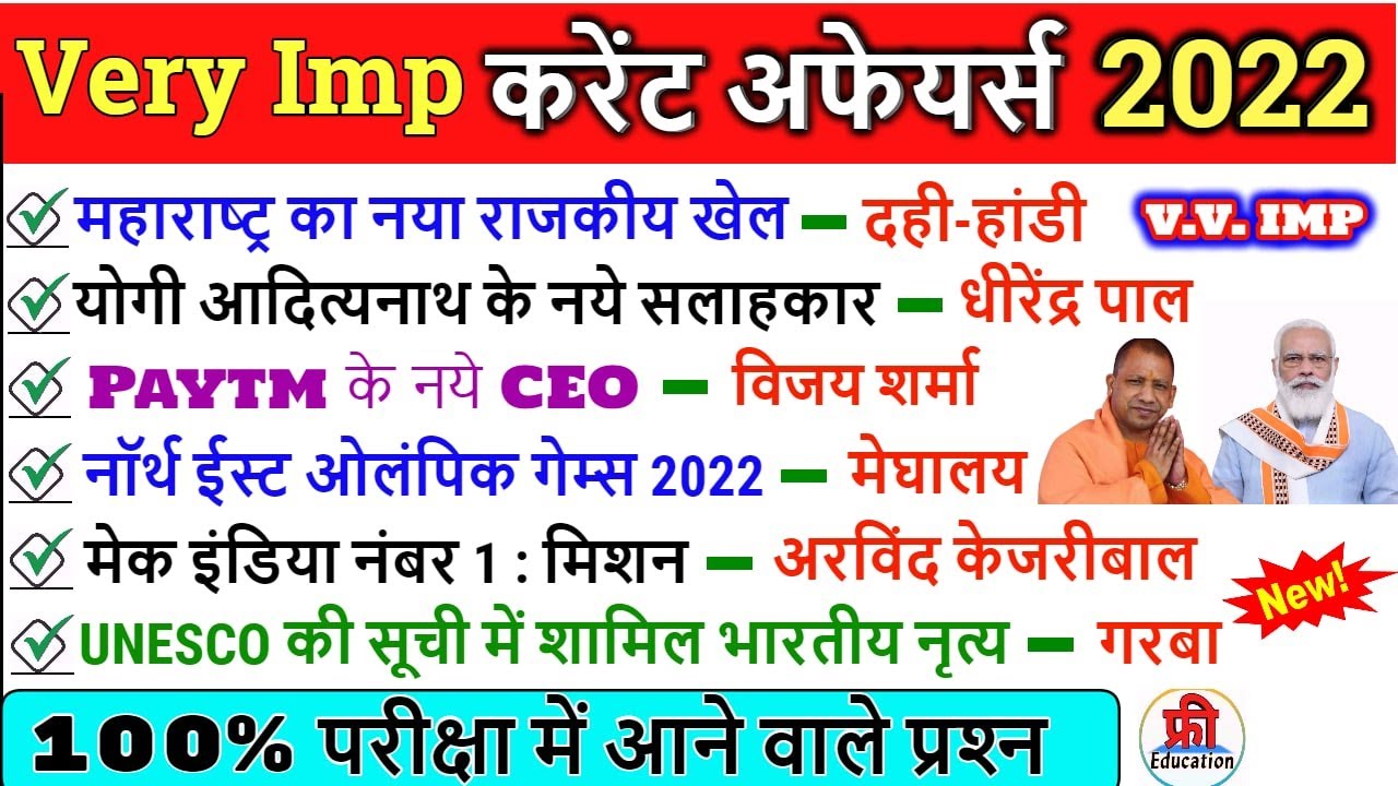 Most Important Current Affairs 2022 In Hindi 2022 Most Important Current Affairs 2022 In Hindi 2022