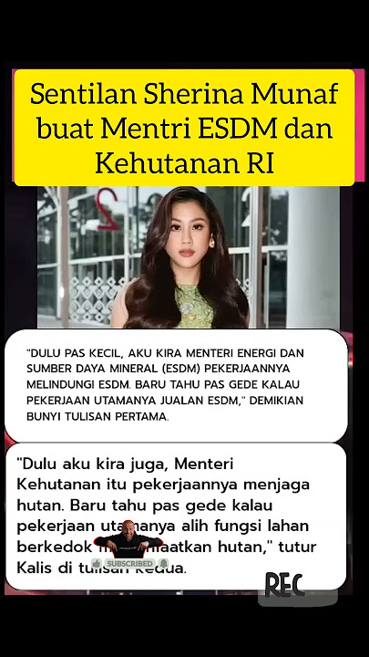 Sherina Munaf's comments to the Indonesian Minister of ESDM and Forestry #fyp #shorts #viral