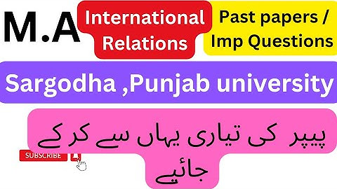 M.a international Relations Past papers/Imp questions