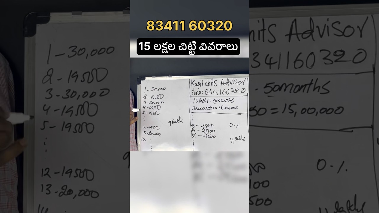 15 లక్షల చిట్టి వివరాలు || Kapil chits || Kapil Group || Kapil Properties || 15 lakhs chit details |