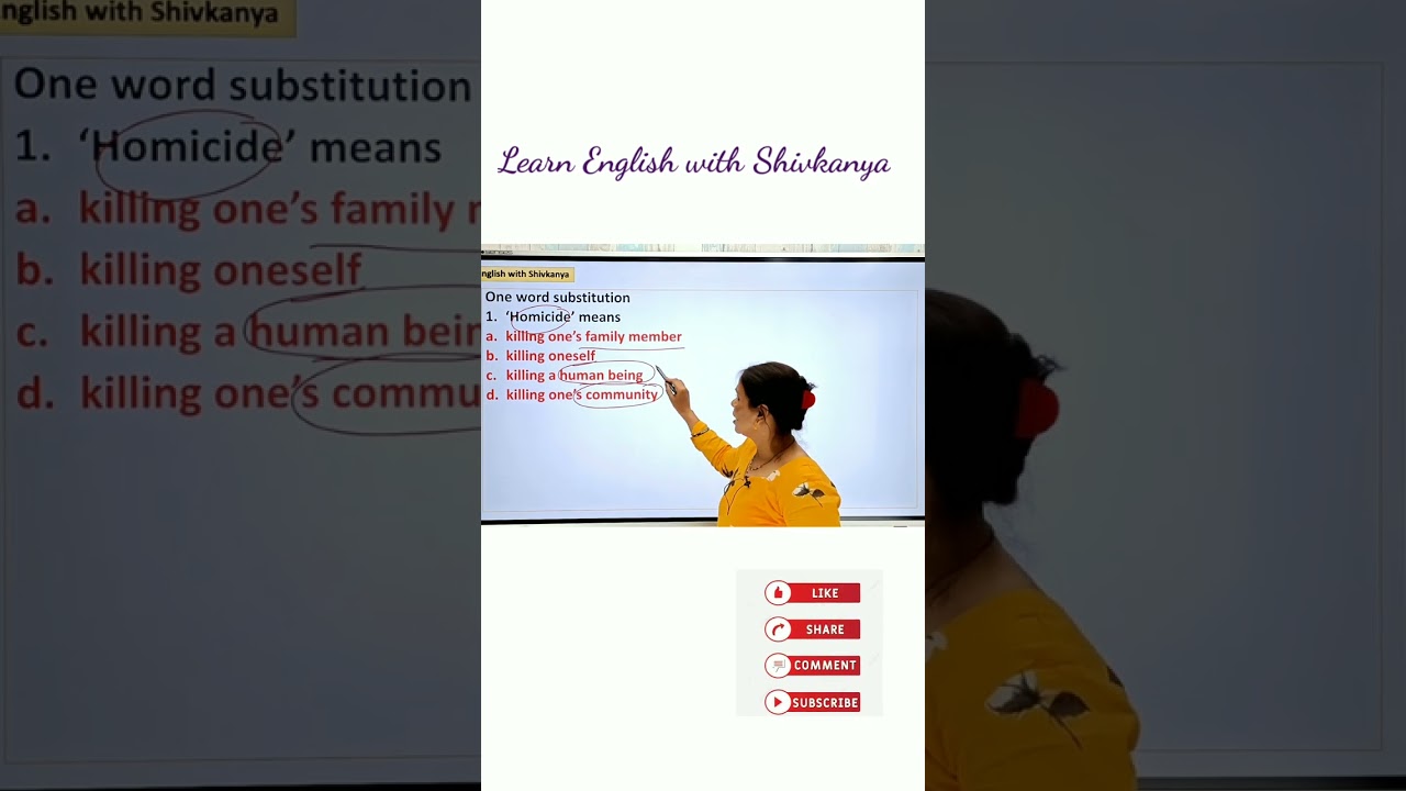 killing one's own kind/one word substitution/vocab/ssc/cgl/mpsc/upsc/banking/exam/homicide/cide/kill