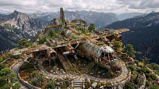 Abandoned Fighter Jet Perched on Mountaintop for Years Transformed into a Luxury Villa | AI Concept
