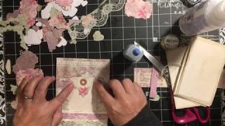 Embellishments & wallpaper border page insert for junk journal shabby chic part 1