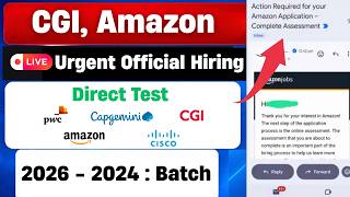 🔥Amazon Direct Test Hiring 2025 | Capgemini Off Campus Hiring 2025 | 2026 Batch Hiring
