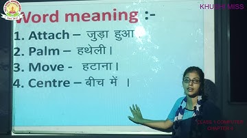 DAV SCHOOL TUTORIAL CLASS 1 COMPUTER CHAPTER 4 BY KHUSHI MISS