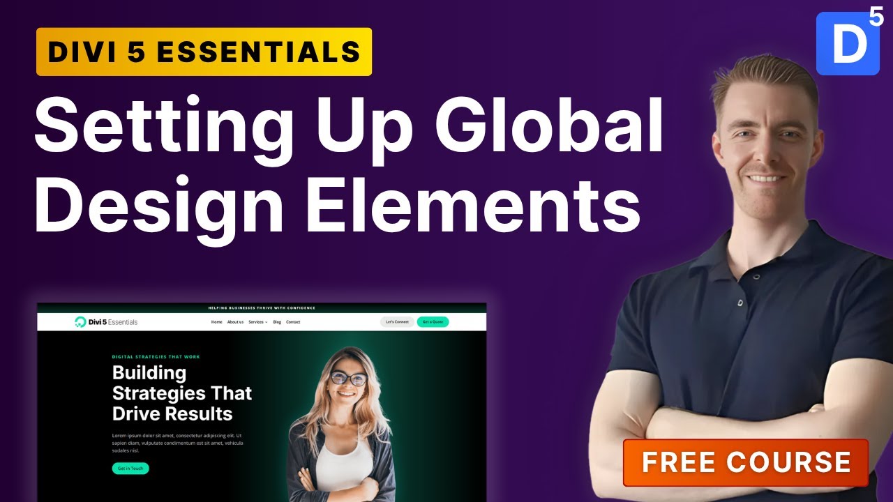 Step 1: Setting Up Global Design Elements in Divi 5 - YouTube