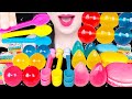 ASMR PINK, YELLOW, BLUE FOODS *EDIBLE SPOON, RAINDROP KOHAKUTO, CAKE POP 핑크,노랑,파랑 먹방 EATING SOUNDS