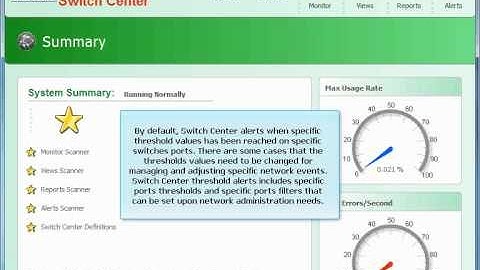 Network threshold alerts options