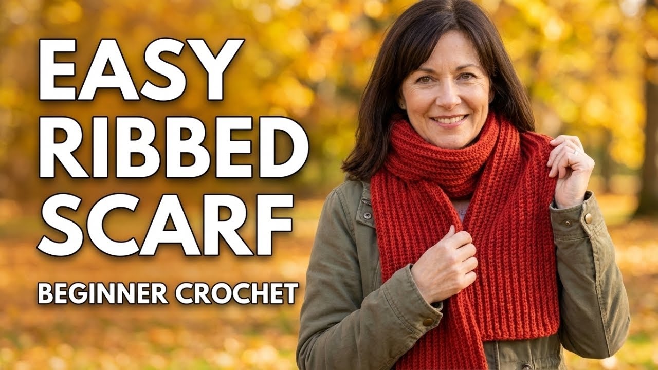 How to Crochet an Easy Ribbed Scarf for Beginners | Simple One-Stitch Tutorial
