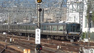 【4K】JR神戸線　新快速列車223系電車+225系電車　尼崎駅到着