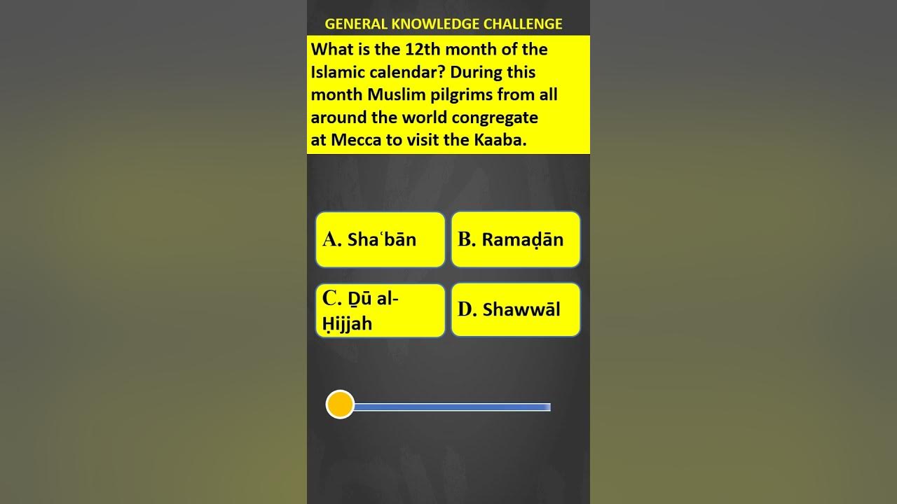 The 12th MONTH of the ISLAMIC CALENDAR is? YouTube