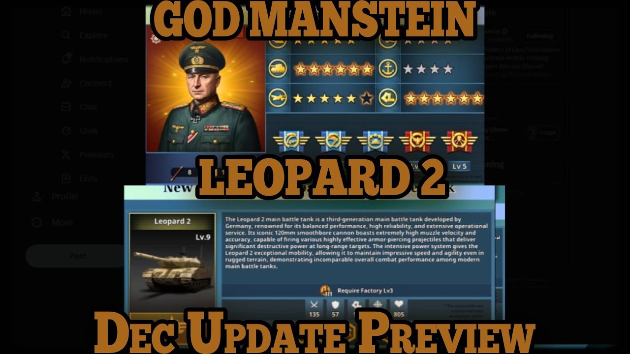 Manstein Wc4 NEW ELITE UNIT LEOPARD 2 GOD MANSTEIN AND MARSHALL! WC4 Dec Update ...