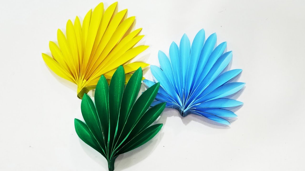 Amazing paper leaves। How to make paper leaf।Paper flower diy craft ideas।sonjoy craft।কাগজের পাতা।