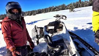 First Time Snowmobiling, Wrecked it…