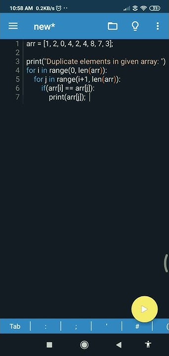 Finding the Duplicate element in an Array in Python Programming in ...