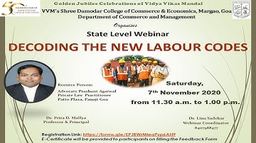 State Level Webinar "DECODING THE NEW LABOUR CODES"