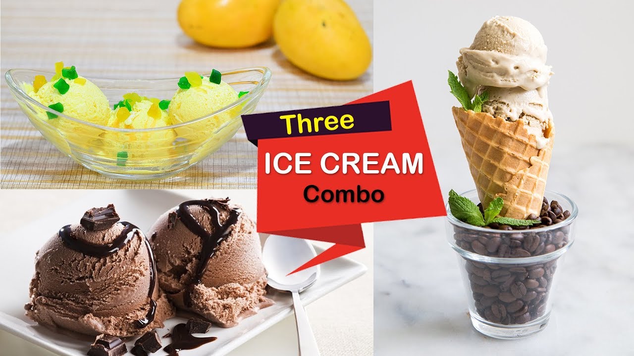 3 Ice cream combo (only 3 Ingredients) | No eggs No Ice cream Machine | Taste Unfold