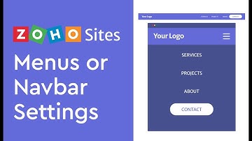 Zoho Sites Menus or Navbar Settings