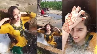 beautiful paki girl tubewell bathing vlog, desi bath, bathing vlog, hot bathing