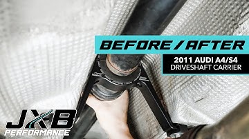 B8 Audi A4 Driveshaft Flex Before/After Installing JXB Performance Driveshaft Carrier