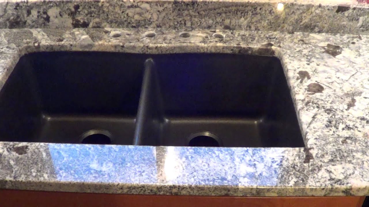 Custom Made In Maine Blue Arraras Granite Countertop Installed W Granite Composite Undermount Sink