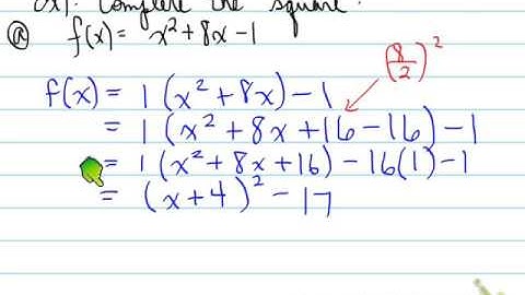 MCR3U-- 1.3 Max or Min of a Quadratic Function