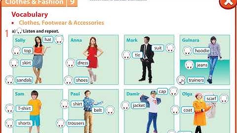 Excel 7 module 9 p99 Clothes, footwear and accessaries vocabulary