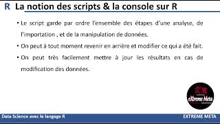 Data Science Avec R Partie 2 Le Concept Des Scripts & La Console