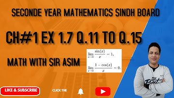 Second Year Mathematics Chapter#1( Function and Limits)) EX 1.7 Q.11 to 15 Lecture 198.