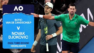 Botic van de Zandschulp v Novak Djokovic Highlights | Australian Open 2026 Third Round